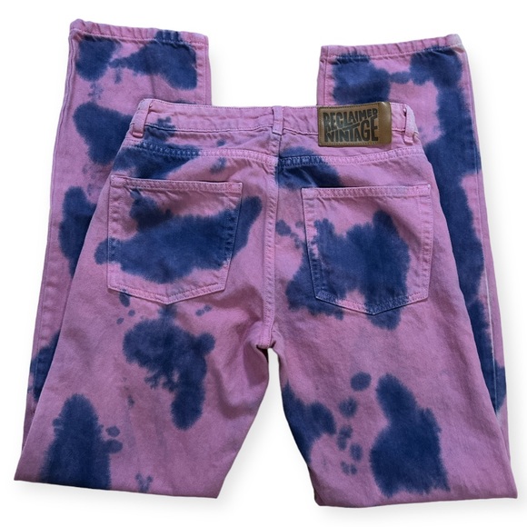 RECLAIMED VINTAGE | Tie Dye Pink and Purple Jeans - Picture 4 of 9